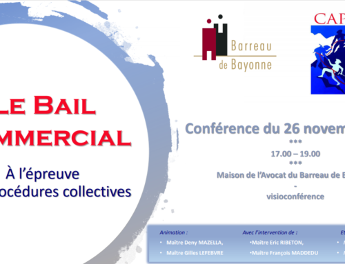Conférence du 26 novembre 2020  Le Bail commercial à l’épreuve des Procédures collectives