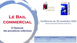 Image - le Bail commercial à l’épreuve des procédures collectives – CAP REDRESSEMENT – 26 NOVEMBRE 2020
