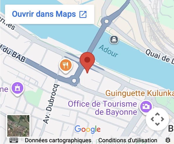 Plan d'accès au cabinet Lefebvre Avocat, 47 avenue Henri Grenet à Bayonne